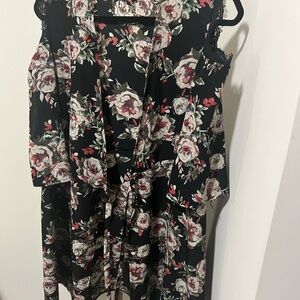 Floral Black Sleeveless Dress